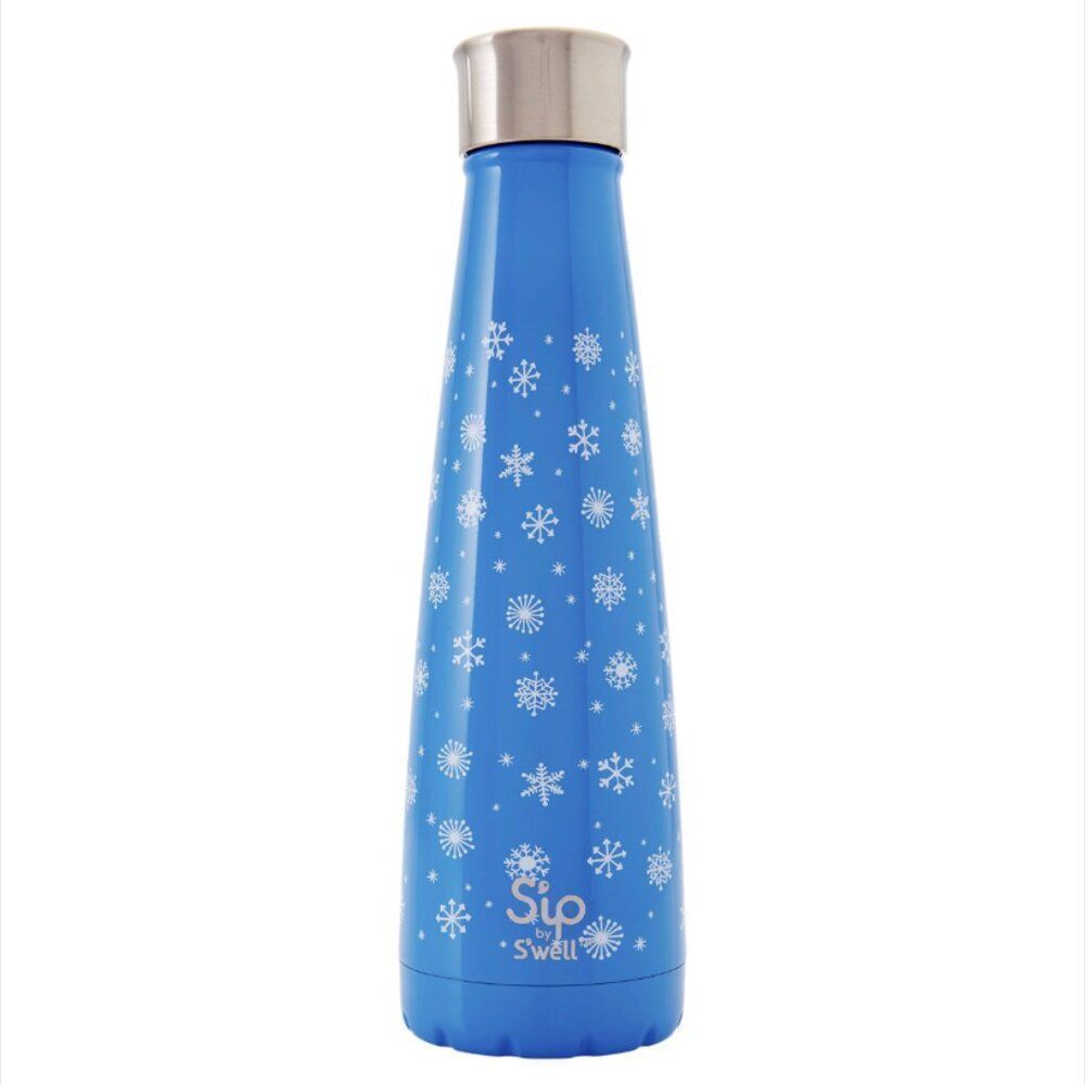 Sip by Swell Water Bottle Snow Day Snowflake 15 oz  NIB